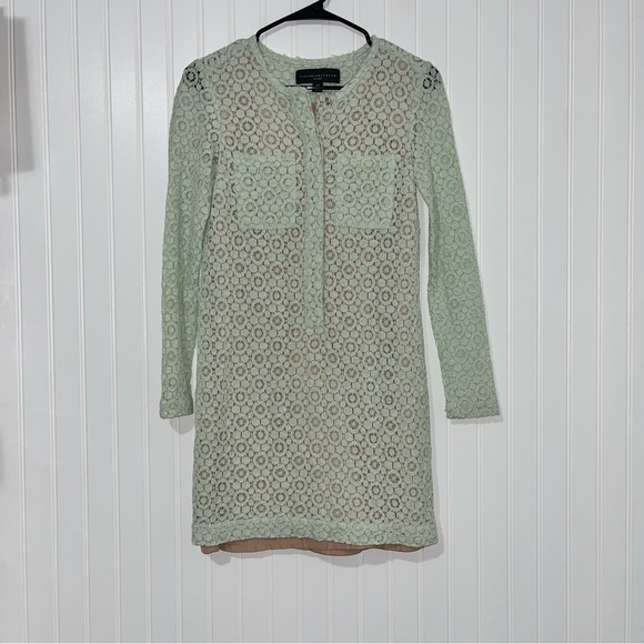 Victoria Beckham For Target Size XS lace long sleeve mint color dress - Picture 2 of 6